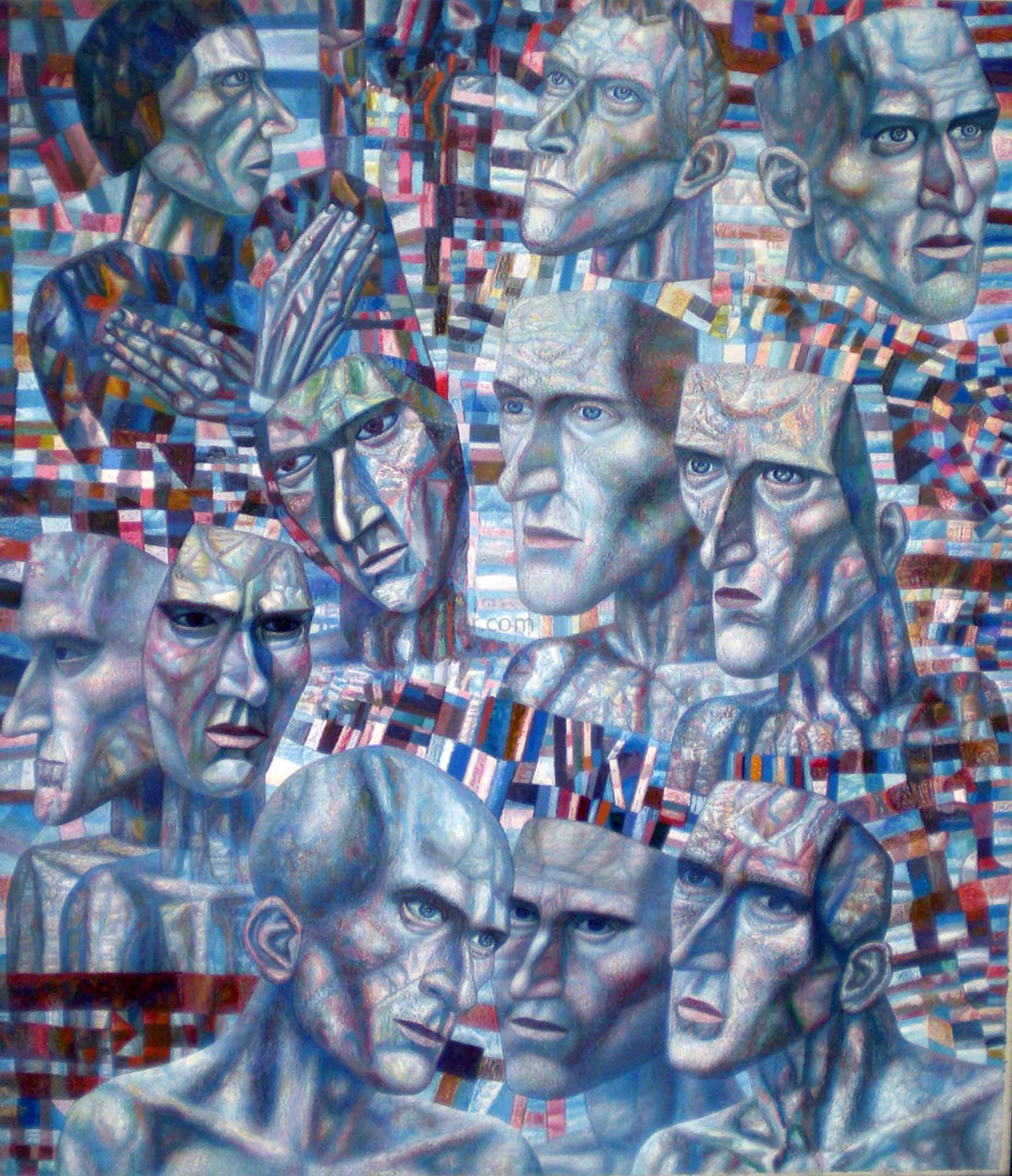 Pavel Filonov Eleven Heads - Hand Painted Oil Painting