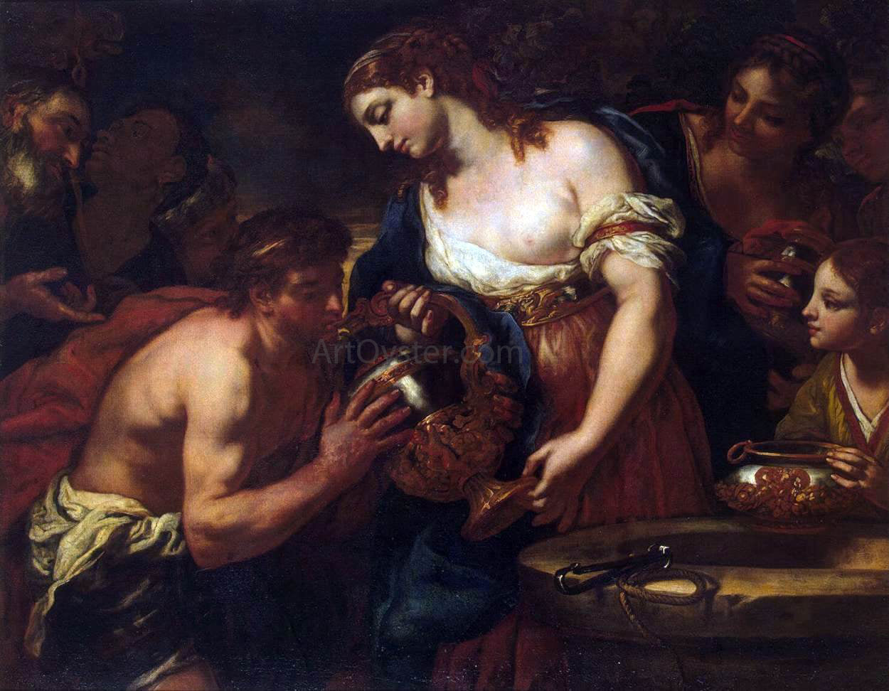 Johann Karl Loth Eliezer and Rebecca at the Well - Hand Painted Oil Painting