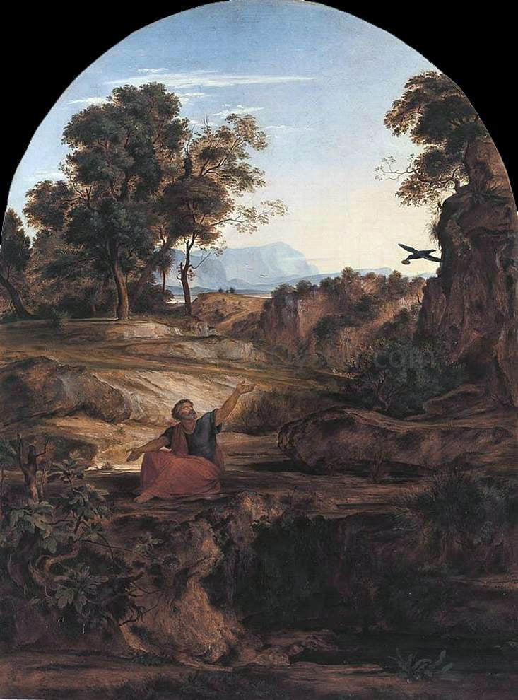 Ferdinand Olivier Elijah in the Wilderness - Hand Painted Oil Painting
