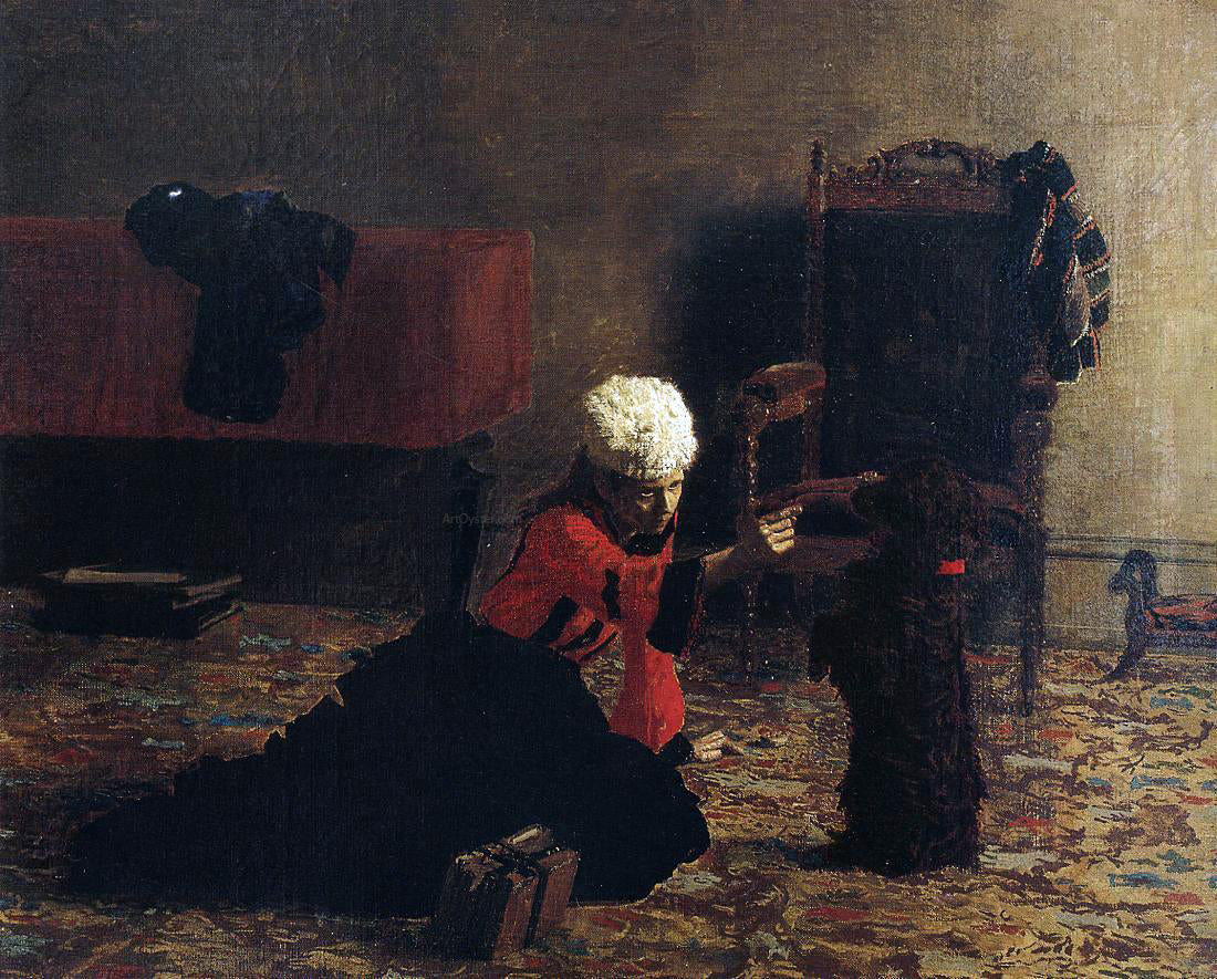 Thomas Eakins Elizabeth Crowell with a Dog - Hand Painted Oil Painting
