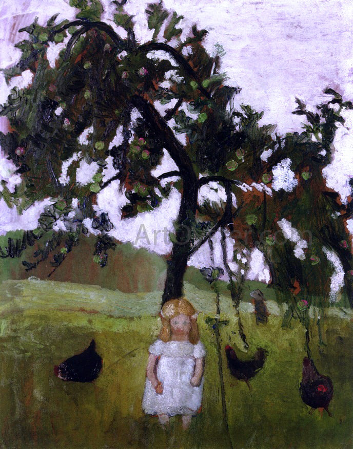 Paula Modersohn-Becker Elizabeth with Hens under an Apple Tree - Hand Painted Oil Painting