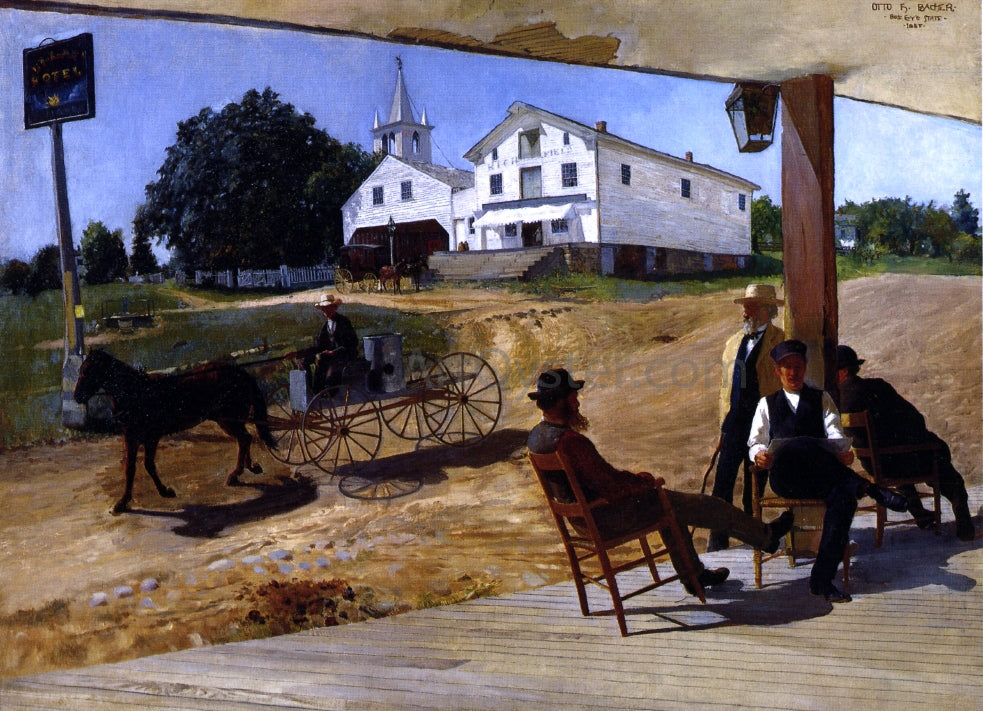 Otto Henry Bacher Ella's Hotel, Richfield Center - Hand Painted Oil Painting