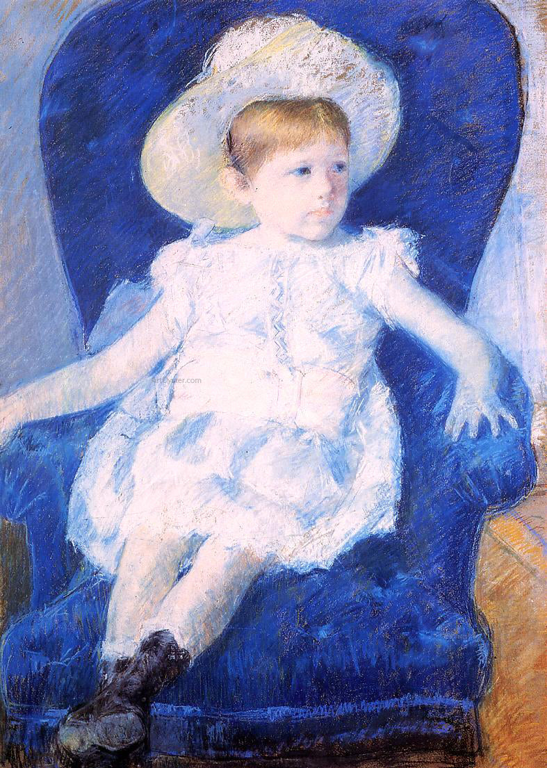 Mary Cassatt Elsie in a Blue Chair - Hand Painted Oil Painting