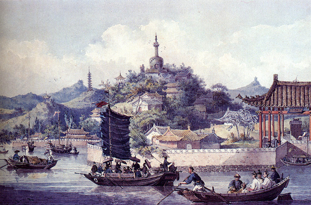 William Alexander Emperor Of China's Gardens, Imperial Palace, Peking - Hand Painted Oil Painting