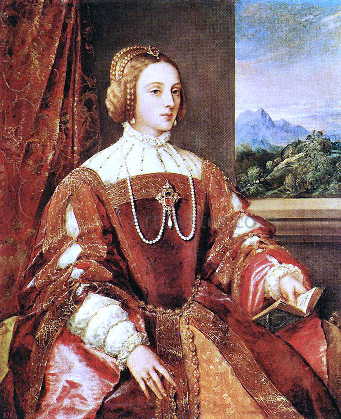 Titian Empress Isabel of Portugal - Hand Painted Oil Painting