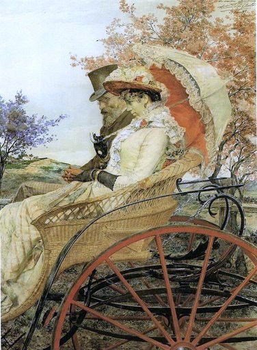 Antonio Maria Fabres Y Costa En el Carro - Hand Painted Oil Painting