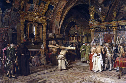 Jose Jimenez Y Aranda En la iglesia - Hand Painted Oil Painting