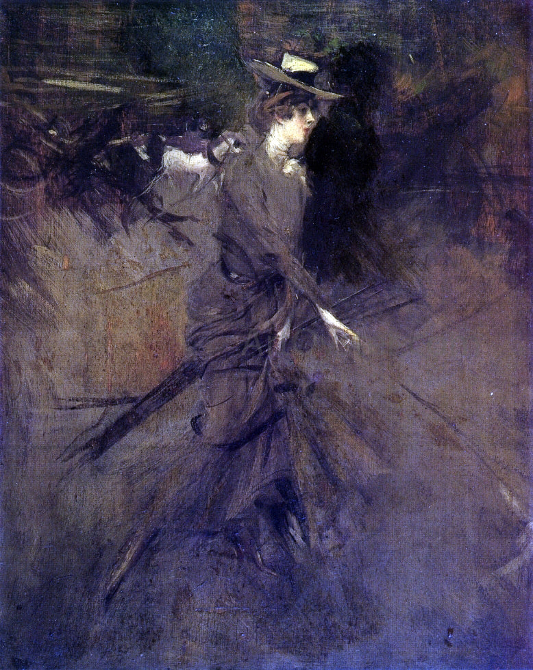 Giovanni Boldini En Promenade - Hand Painted Oil Painting