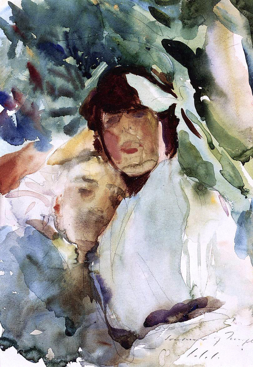 John Singer Sargent Ena Wertheimer with Antonio Mancini - Hand Painted Oil Painting