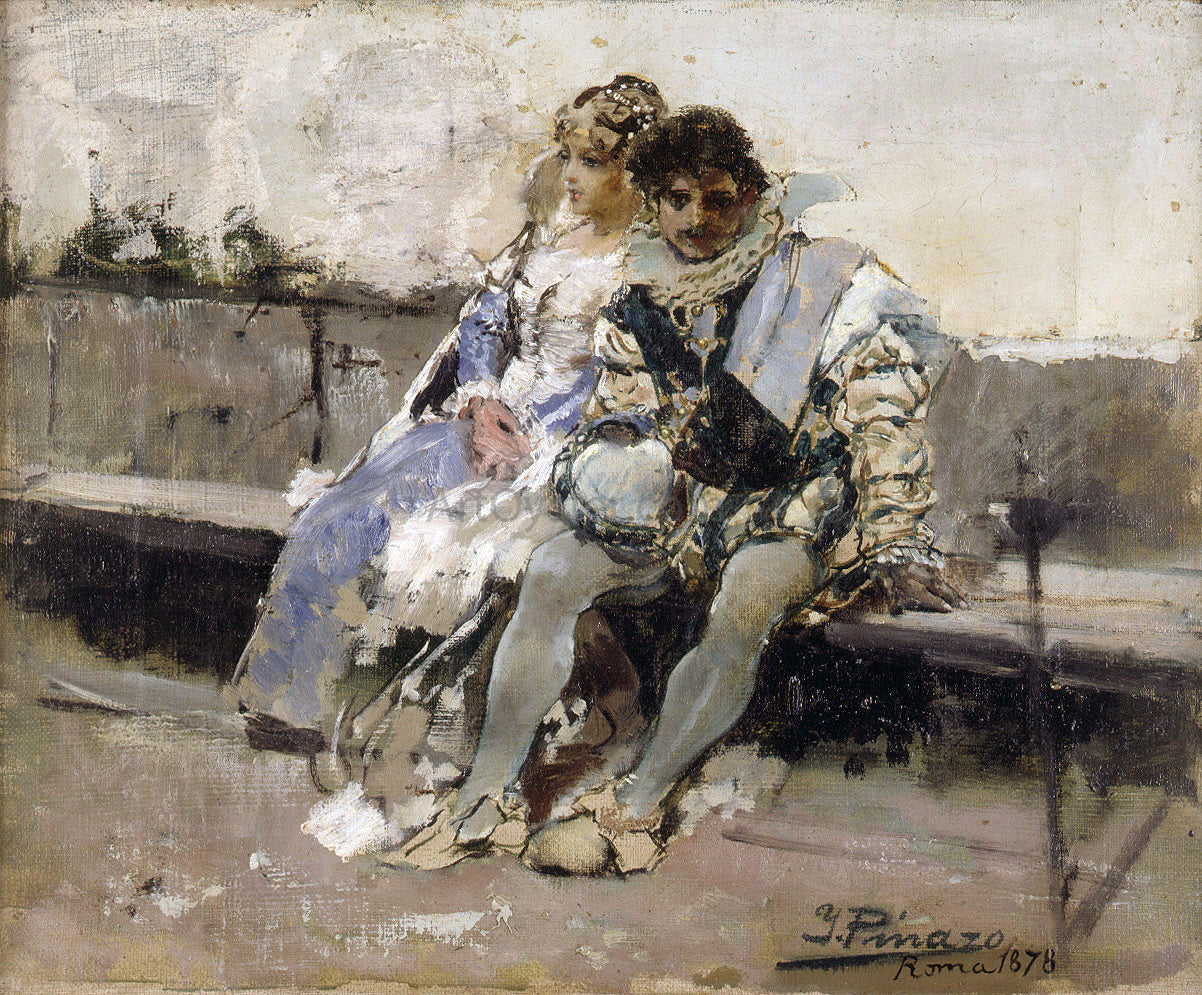 Ignacio Pinazo Camarlench Enamorados - Hand Painted Oil Painting