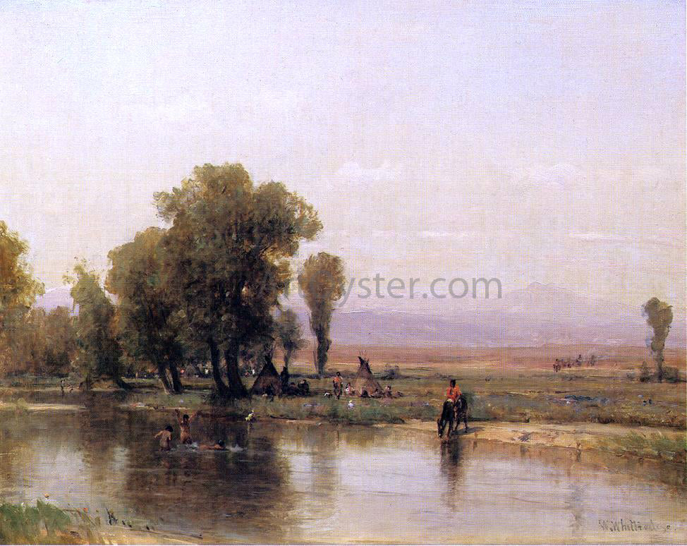  Thomas Worthington Whittredge Encampment on The Platte River - Hand Painted Oil Painting