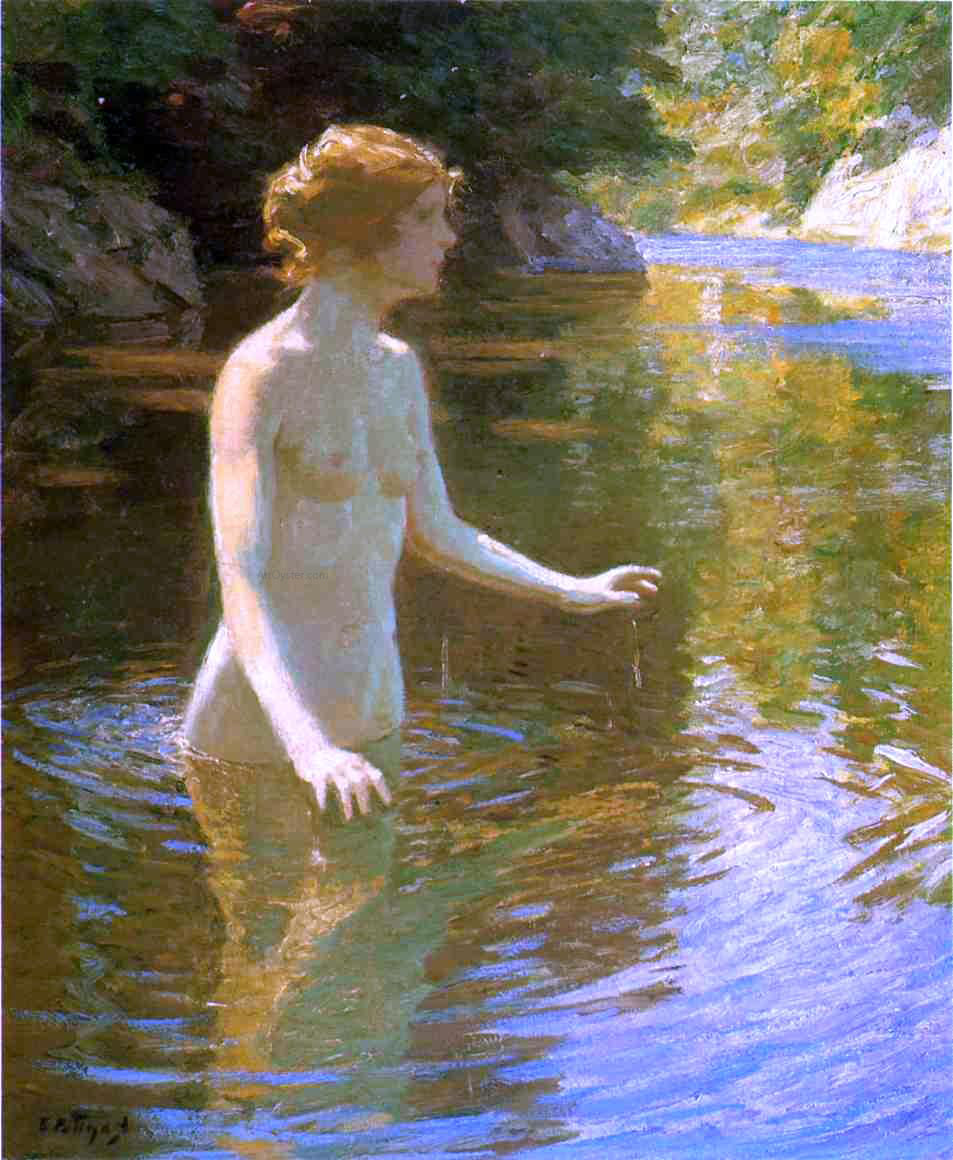Edward Potthast An Enchanted Pool - Hand Painted Oil Painting
