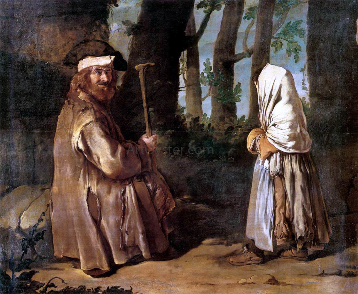 Giacomo Ceruti Encounter in the Wood - Hand Painted Oil Painting
