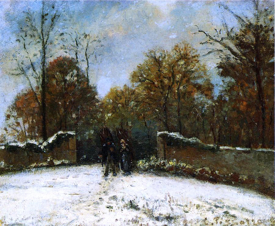 Camille Pissarro Entering the Forest of Marly (Snow Effect) - Hand Painted Oil Painting