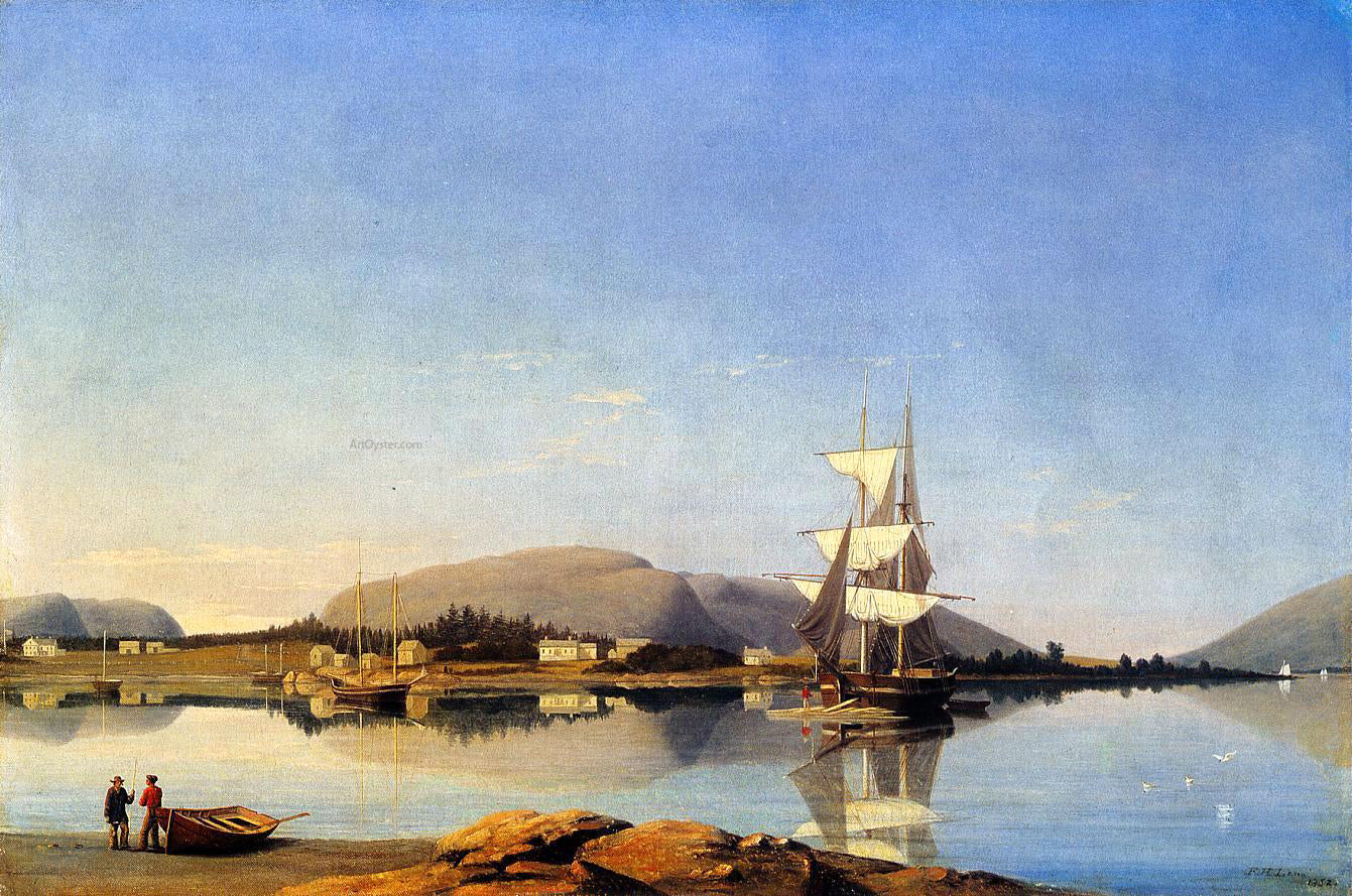 Fitz Hugh Lane Entrance of Somes Sound from Southwest Harbor - Hand Painted Oil Painting