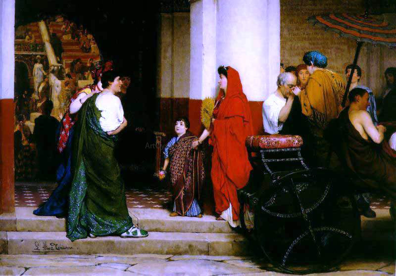  Sir Lawrence Alma-Tadema Entrance to a Roman Theatre - Hand Painted Oil Painting