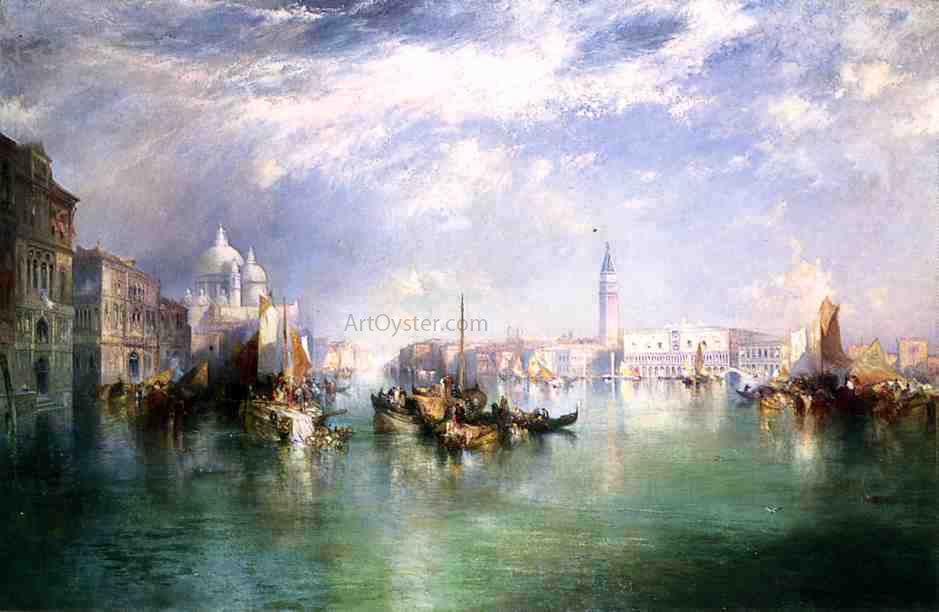 Thomas Moran Entrance to the Grand Canal, Venice - Hand Painted Oil Painting