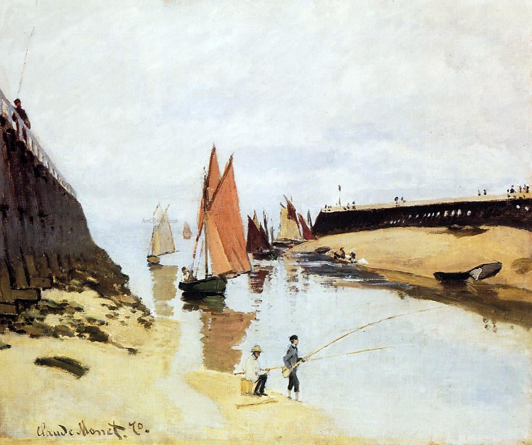Claude Oscar Monet Entrance to the Port of Trouville - Hand Painted Oil Painting