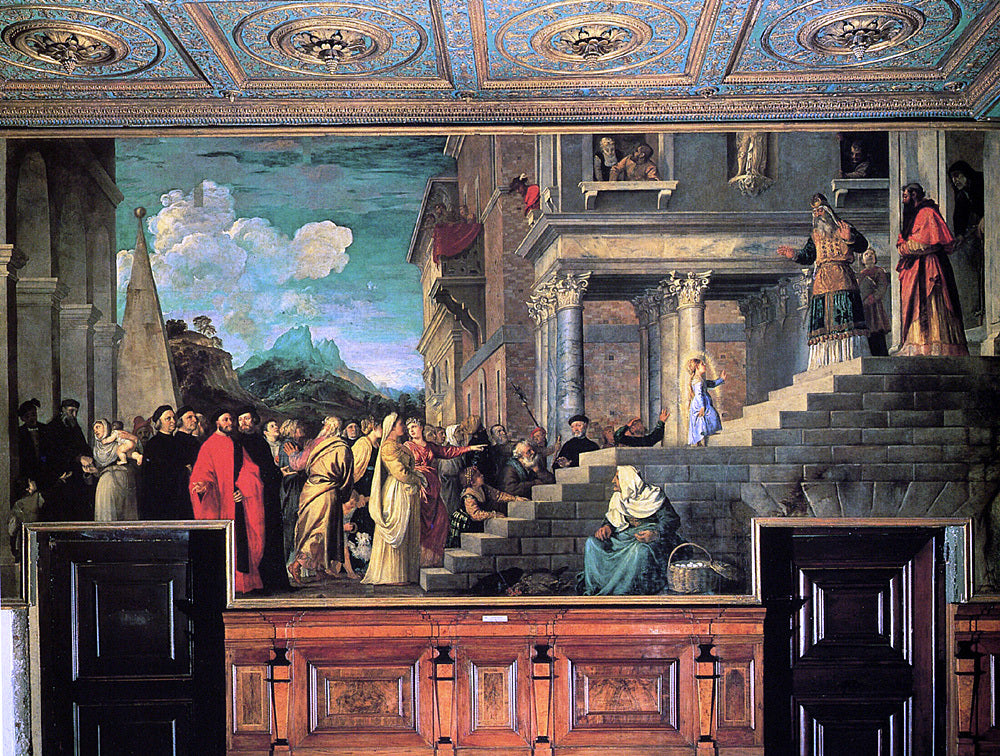 Titian Entry of Mary into the Temple - Hand Painted Oil Painting