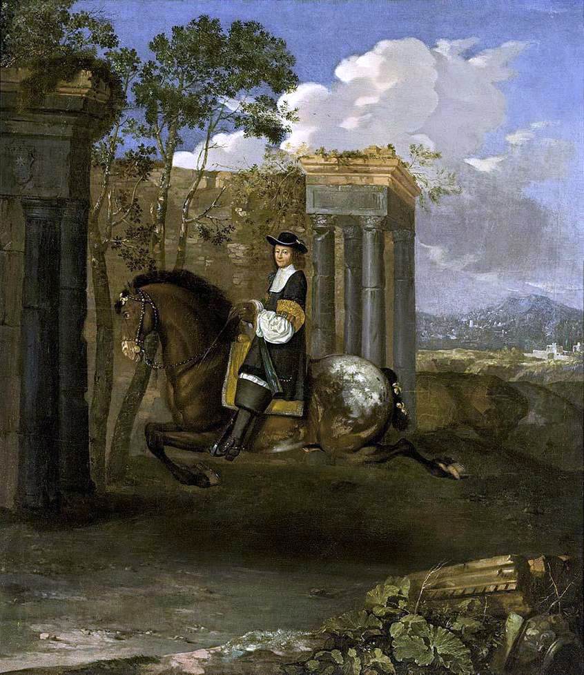 Barent Graat Equestrian Portrait of a Gentleman - Hand Painted Oil Painting