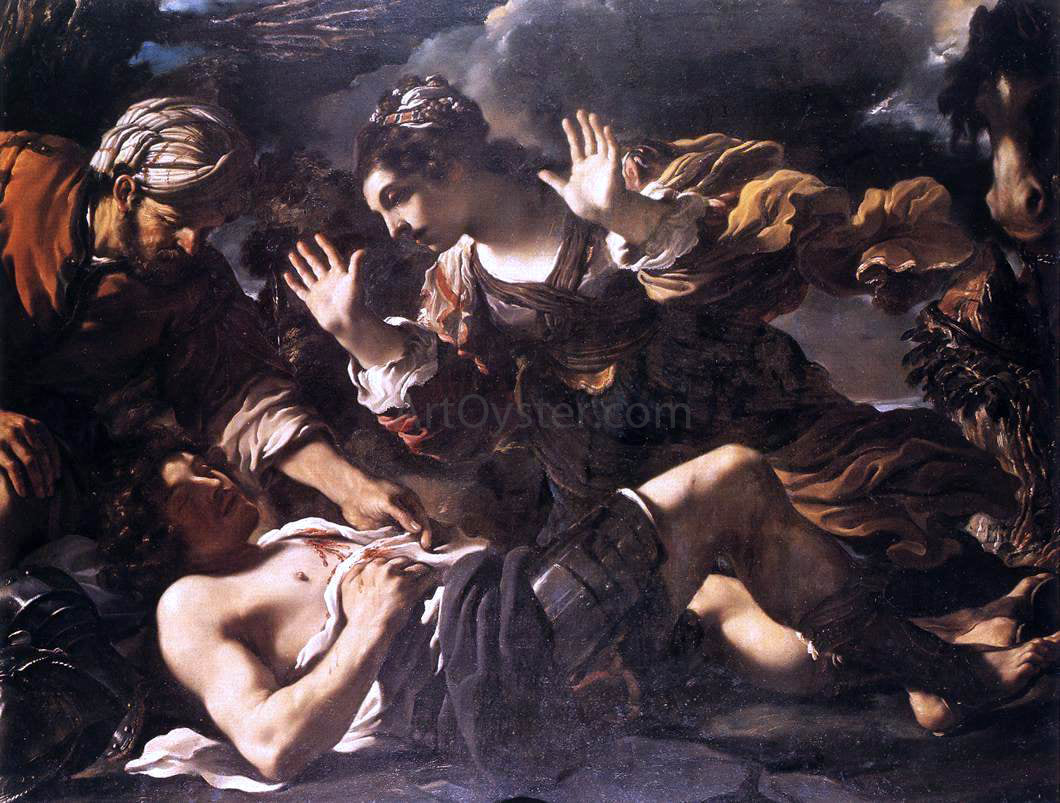 Guercino Ermina Finds the Wounded Tancred - Hand Painted Oil Painting