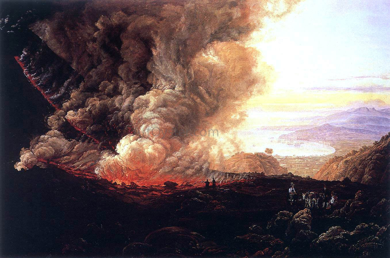 Johan Christian Claussen Dahl Eruption of the Vesuvius - Hand Painted Oil Painting