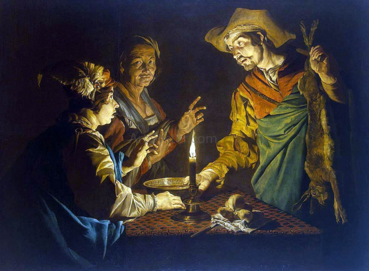  Matthias Stom Esau and Jacob - Hand Painted Oil Painting