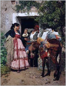 Ramon Tusquets Maignon Escena Constumbrista - Hand Painted Oil Painting