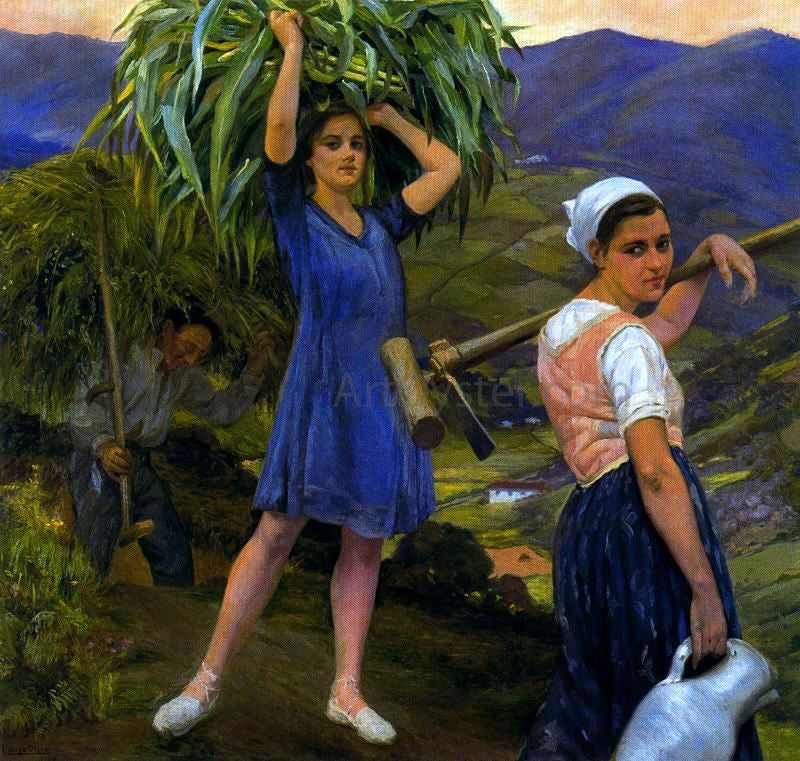Ignacio Diaz Olano Escena en el Campo - Hand Painted Oil Painting