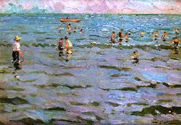 Alberto Pla Y Rubio Escena en el Mar - Hand Painted Oil Painting