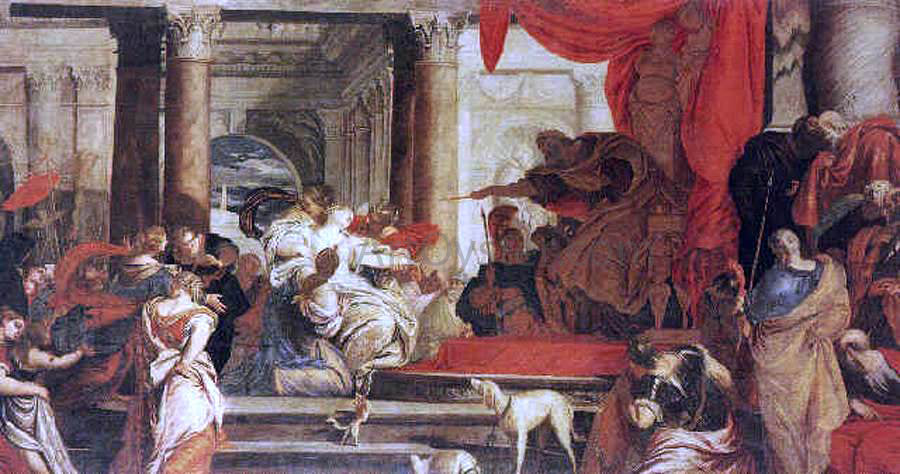 Filippo Gherardi Esther and Ahasuerus - Hand Painted Oil Painting