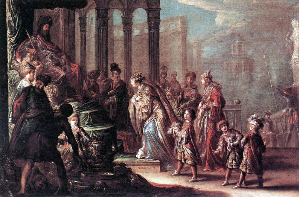 Claude Vignon Esther Before Ahasuerus - Hand Painted Oil Painting