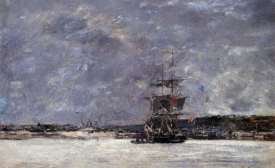 Eugene-Louis Boudin Estuary near Camaret - Hand Painted Oil Painting