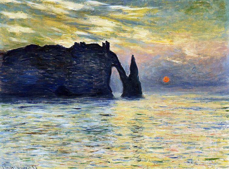 Claude Oscar Monet Etretat, Sunset - Hand Painted Oil Painting