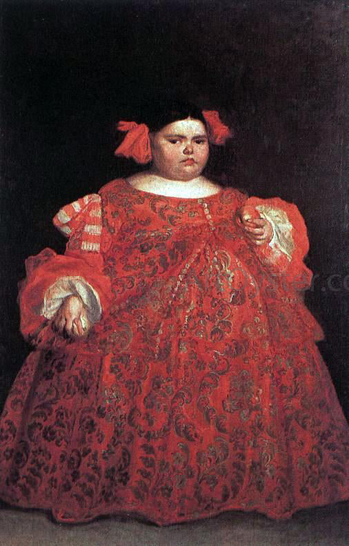 Juan Carreno De Miranda Eugenia Martinez Valleji, called La Monstrua - Hand Painted Oil Painting