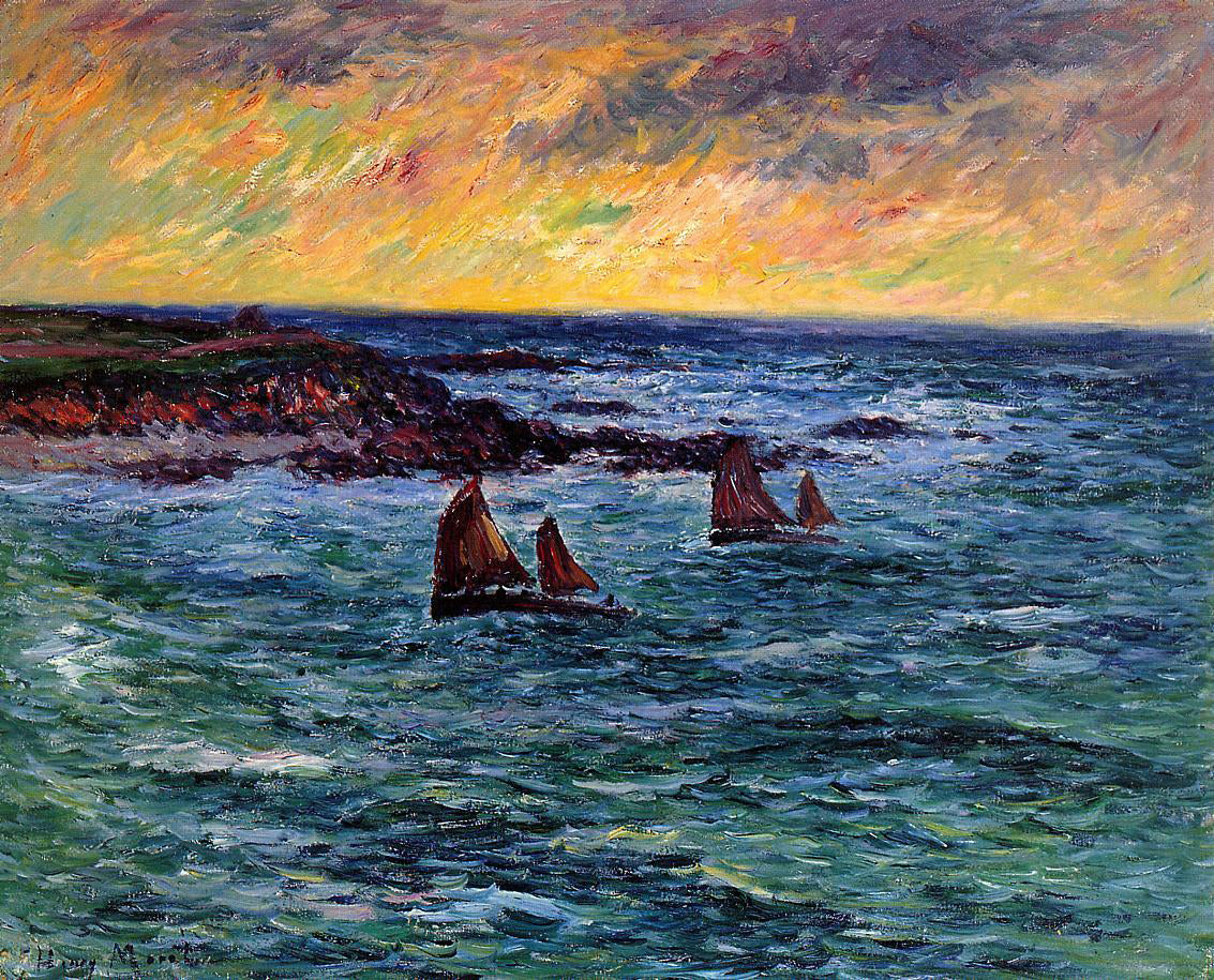 Henri Moret Evening, Audierne - Hand Painted Oil Painting