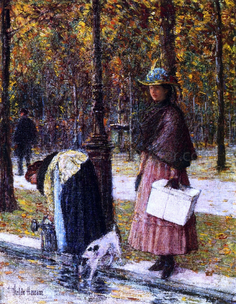  Frederick Childe Hassam Evening, Champs-Elysees (also known as Pres du Louvre) - Hand Painted Oil Painting