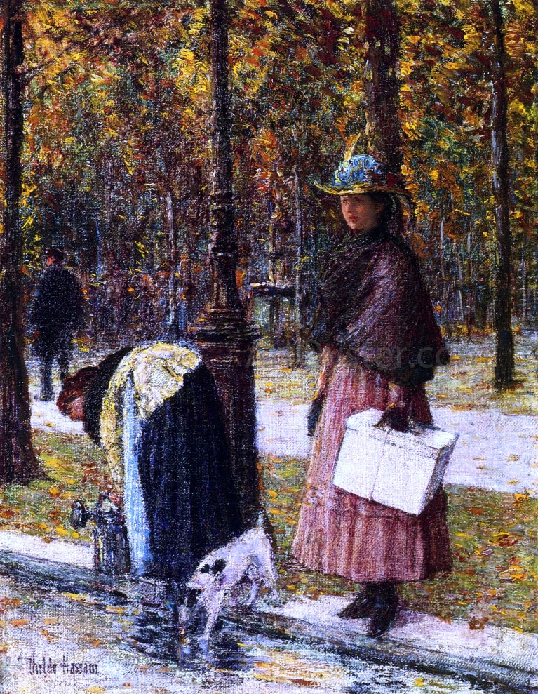Frederick Childe Hassam Evening, Champs-Elysees (also known as Pres du Louvre) - Hand Painted Oil Painting
