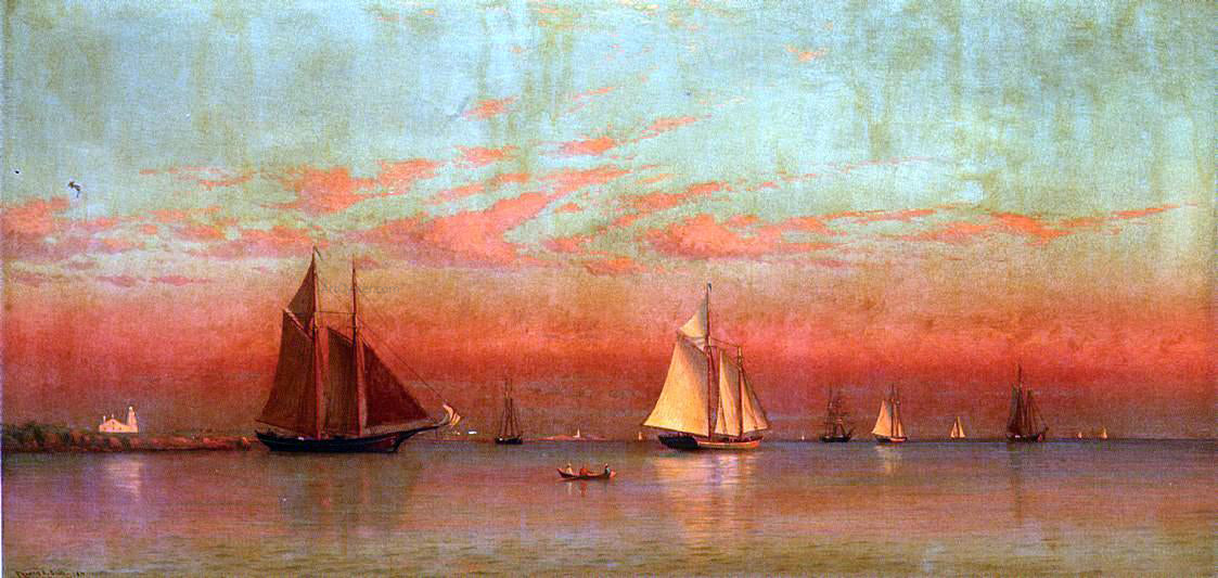 Francis A Silva Evening in Gloucester Harbor - Hand Painted Oil Painting