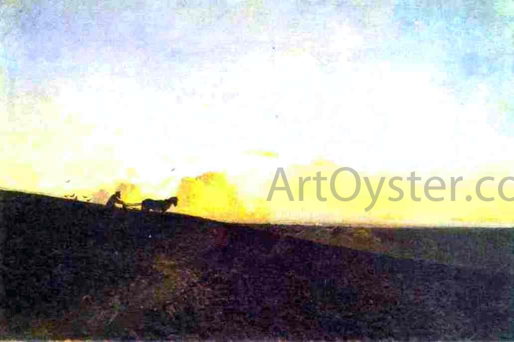 Isaac Ilich Levitan Evening in the Field - Hand Painted Oil Painting