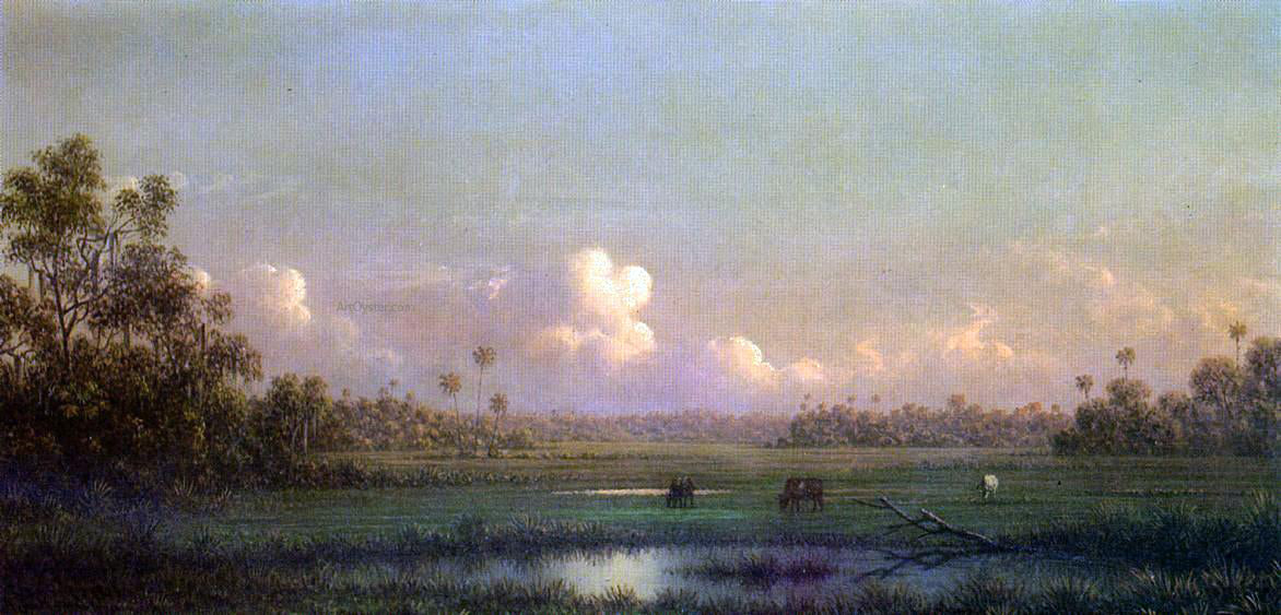 Martin Johnson Heade Evening, Lake Alto, Florida - Hand Painted Oil Painting