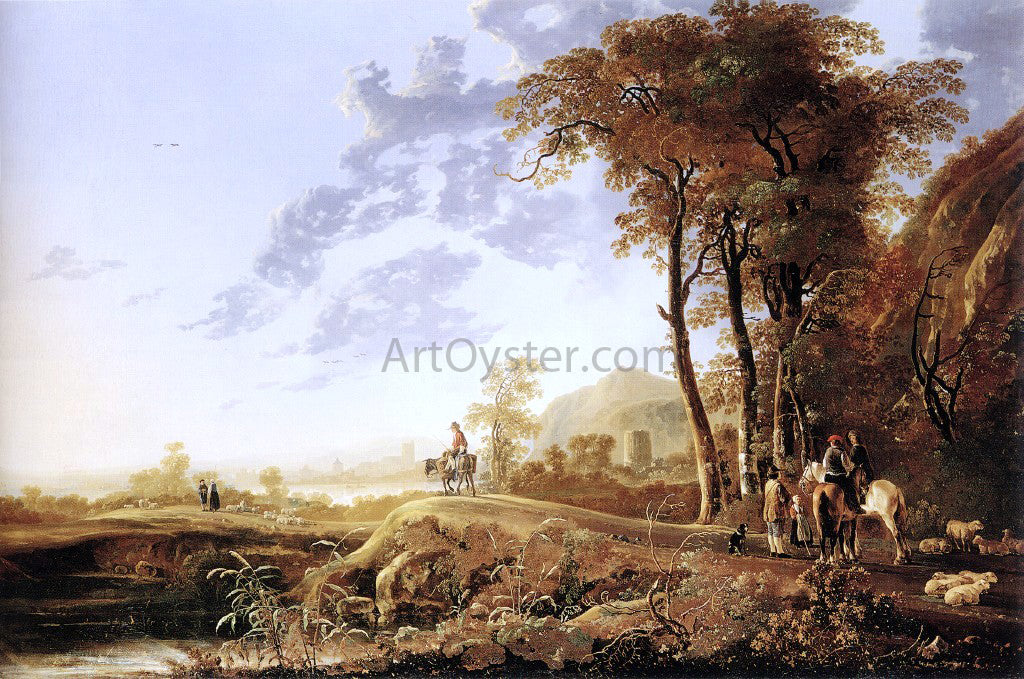 Aelbert Cuyp Evening Landscape - Hand Painted Oil Painting