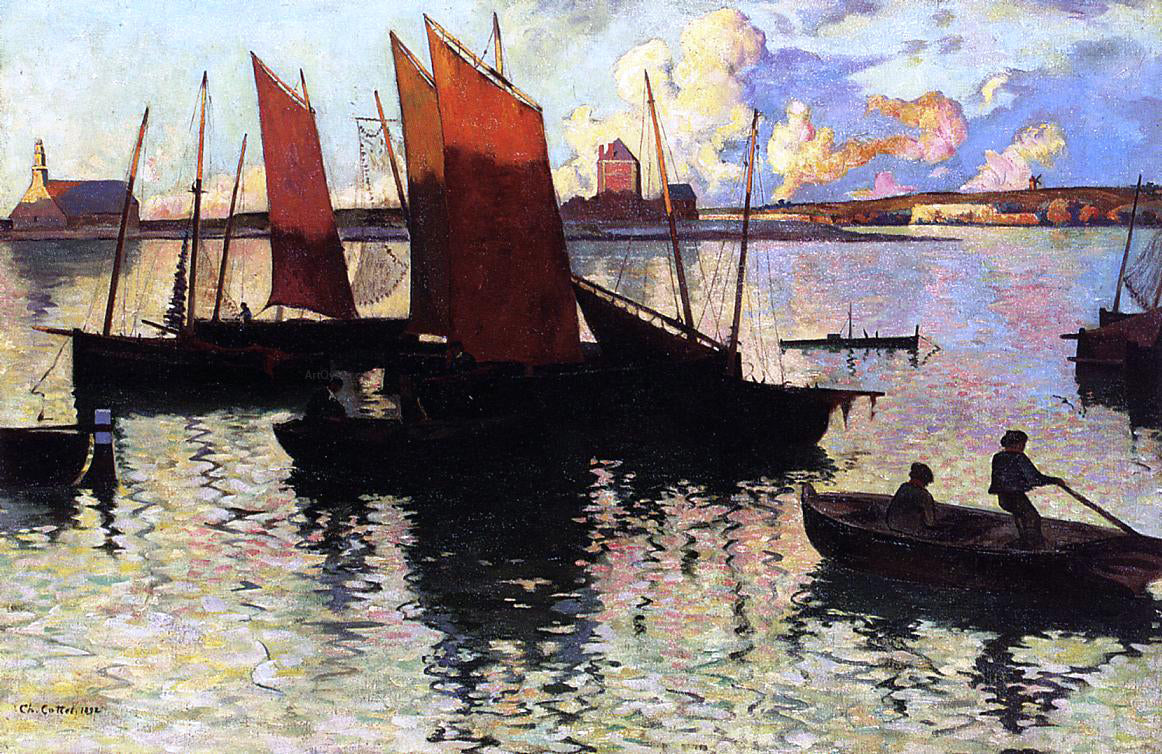 Charles Cottet Evening Sunlight - Hand Painted Oil Painting