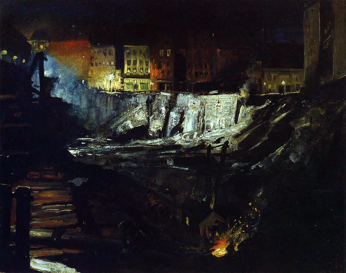  George Wesley Bellows Excavation at Night - Hand Painted Oil Painting