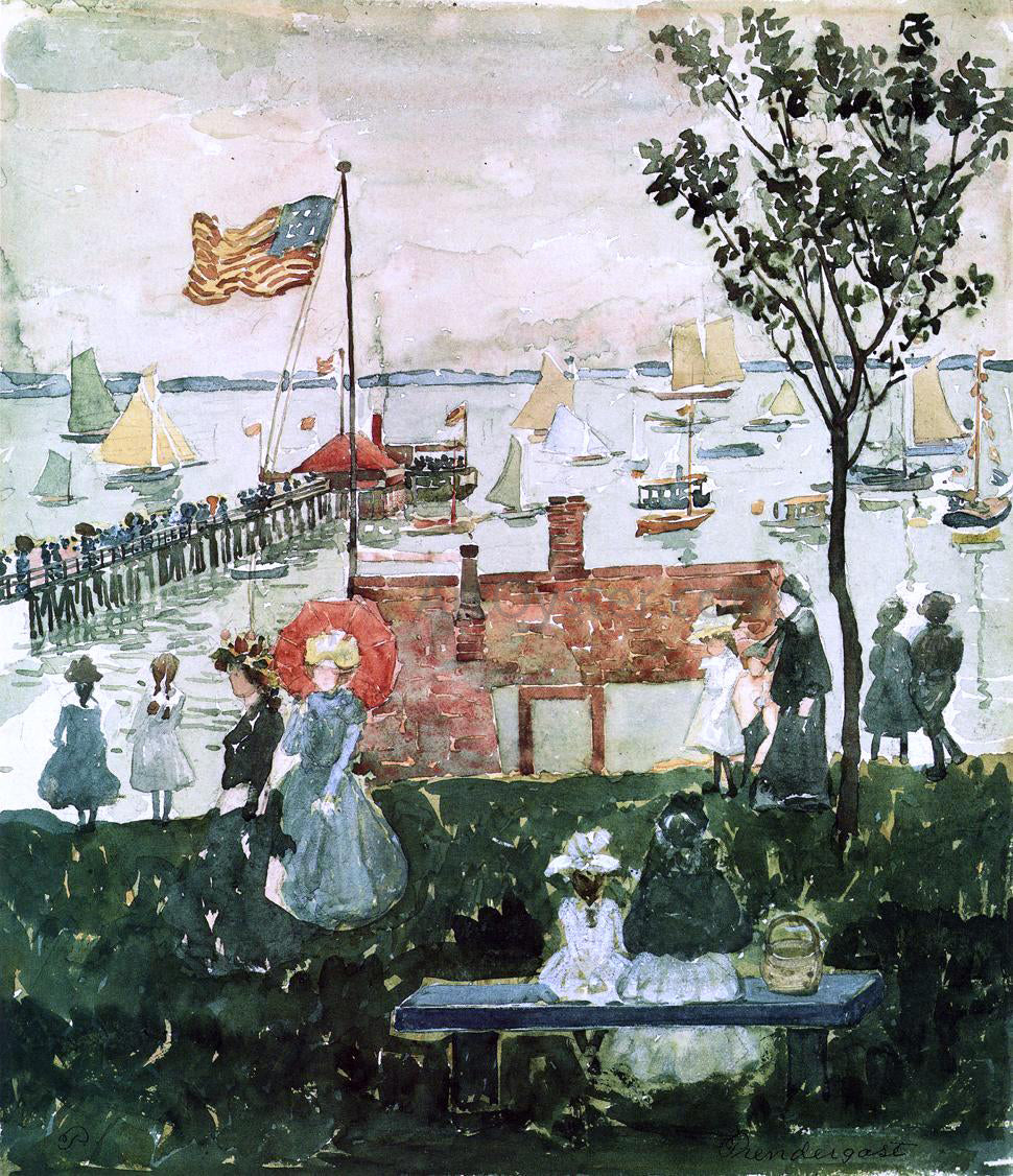 Maurice Prendergast Excursionists, Nahant - Hand Painted Oil Painting
