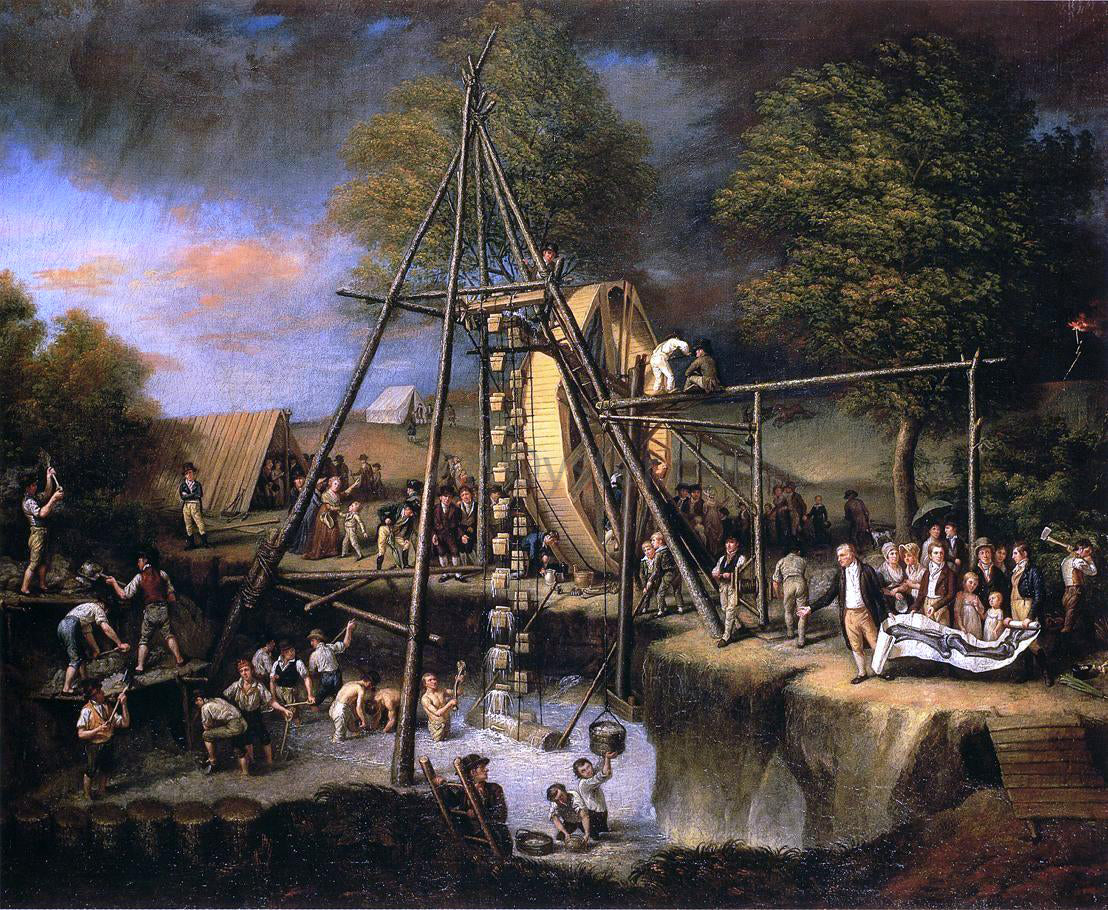 Charles Willson Peale Exhumation of the Mastadon - Hand Painted Oil Painting