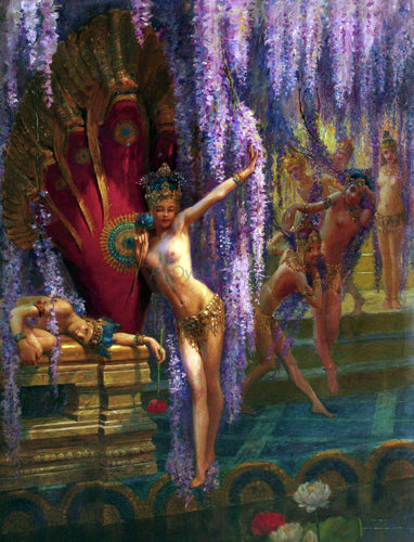 Gaston Bussiere Exotic Dancers - Hand Painted Oil Painting