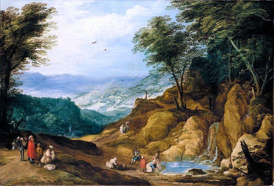 Joos De Momper Extensive Mountainous Landscape - Hand Painted Oil Painting