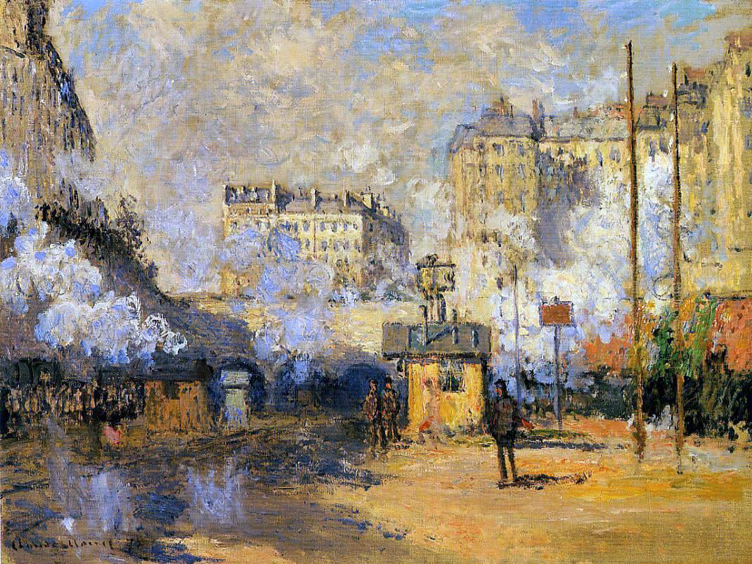Claude Oscar Monet Exterior of Saint-Lazare Station, Sunlight Effect - Hand Painted Oil Painting