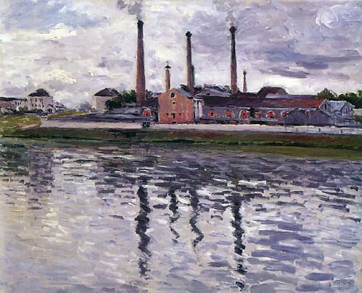 Gustave Caillebotte Factories at Argenteuil - Hand Painted Oil Painting